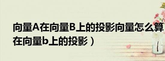 向量A在向量B上的投影向量怎么算（向量a在向量b上的投影）