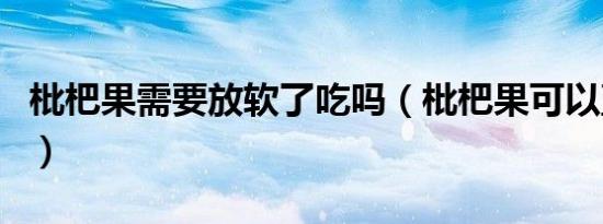 枇杷果需要放软了吃吗（枇杷果可以直接吃吗）