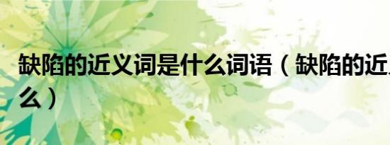 缺陷的近义词是什么词语（缺陷的近义词是什么）