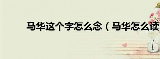 马华这个字怎么念（马华怎么读）