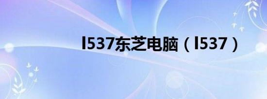 l537东芝电脑（l537）