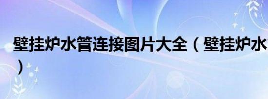壁挂炉水管连接图片大全（壁挂炉水管连接图）