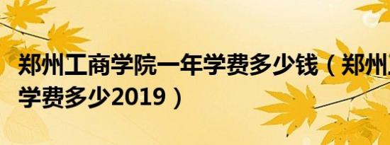 郑州工商学院一年学费多少钱（郑州工商学院学费多少2019）