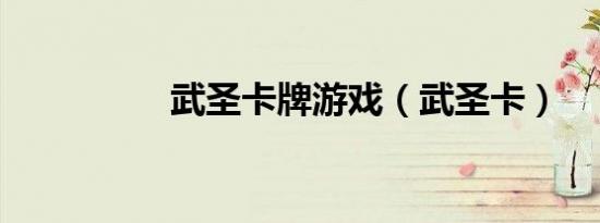 武圣卡牌游戏（武圣卡）