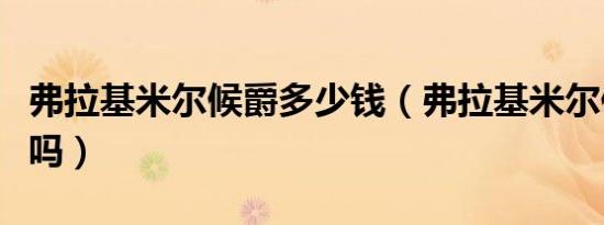 弗拉基米尔候爵多少钱（弗拉基米尔侯爵珍贵吗）