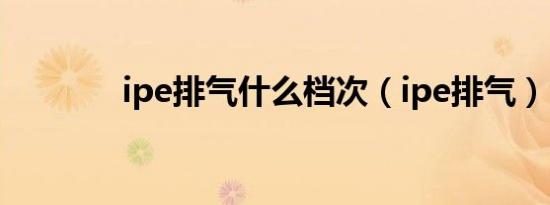 ipe排气什么档次（ipe排气）
