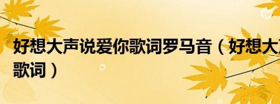 好想大声说爱你歌词罗马音（好想大声说爱你歌词）