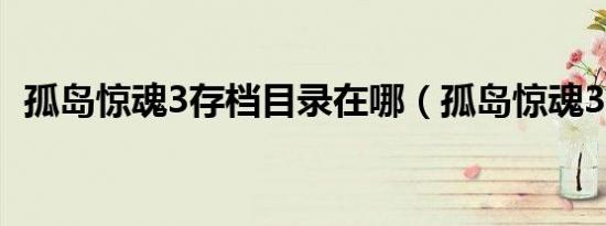 孤岛惊魂3存档目录在哪（孤岛惊魂3存档）