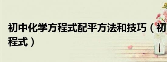 初中化学方程式配平方法和技巧（初中化学方程式）
