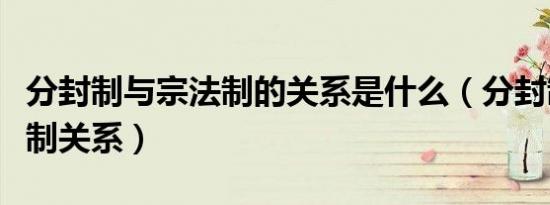 分封制与宗法制的关系是什么（分封制与宗法制关系）