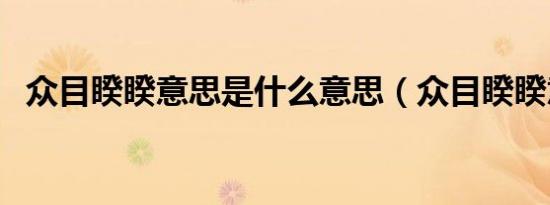 众目睽睽意思是什么意思（众目睽睽意思）