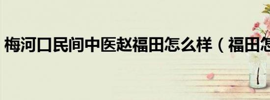 梅河口民间中医赵福田怎么样（福田怎么样）
