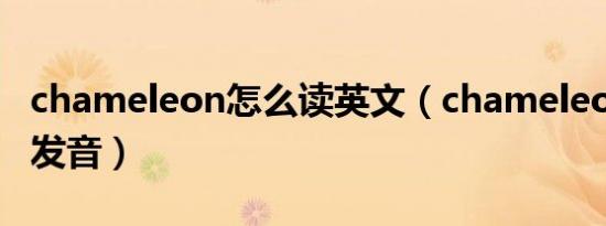 chameleon怎么读英文（chameleon怎么读发音）