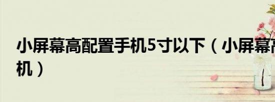 小屏幕高配置手机5寸以下（小屏幕高配置手机）
