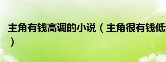主角有钱高调的小说（主角很有钱低调的小说）