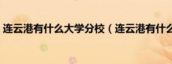 连云港有什么大学分校（连云港有什么大学）