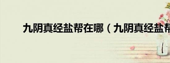 九阴真经盐帮在哪（九阴真经盐帮）