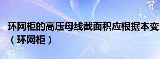 环网柜的高压母线截面积应根据本变电所负荷（环网柜）