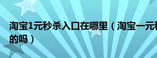 淘宝1元秒杀入口在哪里（淘宝一元秒杀是真的吗）