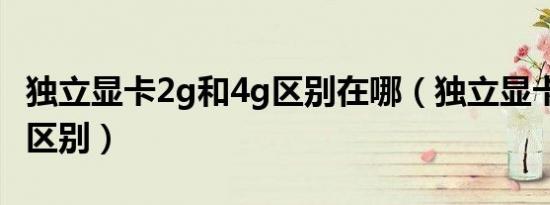 独立显卡2g和4g区别在哪（独立显卡2g和4g区别）