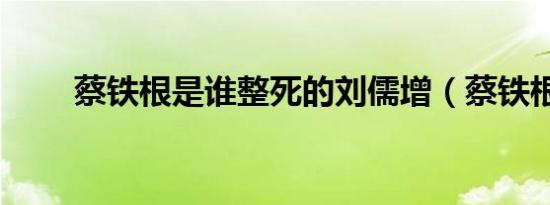 蔡铁根是谁整死的刘儒增（蔡铁根）