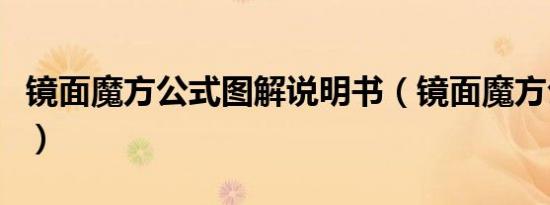镜面魔方公式图解说明书（镜面魔方公式口诀）