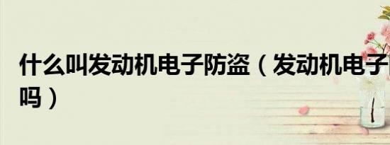 什么叫发动机电子防盗（发动机电子防盗有用吗）