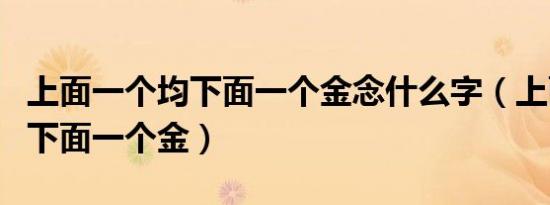 上面一个均下面一个金念什么字（上面一个均下面一个金）