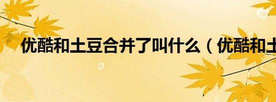 优酷和土豆合并了叫什么（优酷和土豆）