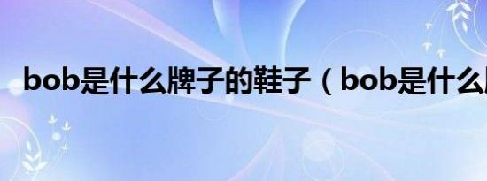 bob是什么牌子的鞋子（bob是什么牌子）