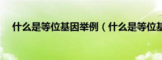 什么是等位基因举例（什么是等位基因）
