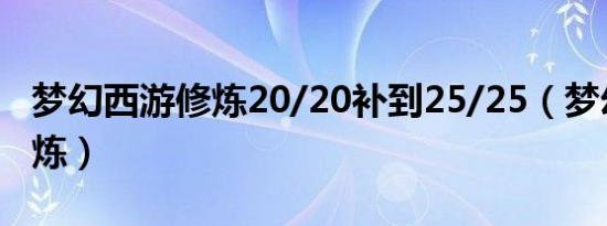 梦幻西游修炼20/20补到25/25（梦幻西游修炼）