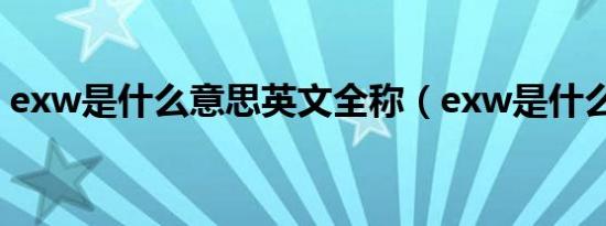exw是什么意思英文全称（exw是什么意思）