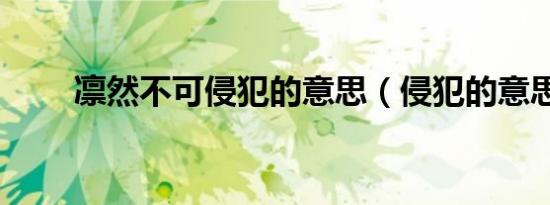 凛然不可侵犯的意思（侵犯的意思）