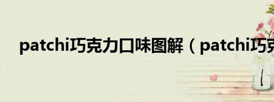 patchi巧克力口味图解（patchi巧克力）
