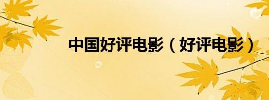 中国好评电影（好评电影）