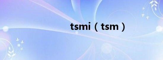 tsmi（tsm）