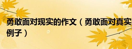 勇敢面对现实的作文（勇敢面对真实的自己的例子）