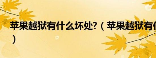 苹果越狱有什么坏处?（苹果越狱有什么坏处）