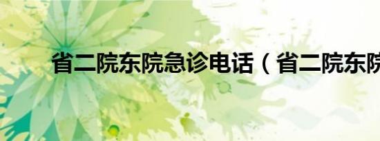 省二院东院急诊电话（省二院东院）
