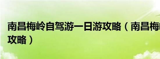 南昌梅岭自驾游一日游攻略（南昌梅岭一日游攻略）