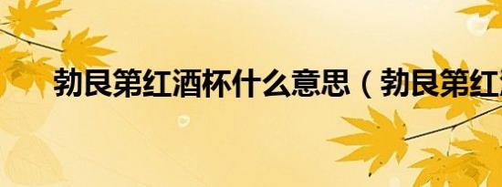 勃艮第红酒杯什么意思（勃艮第红酒）