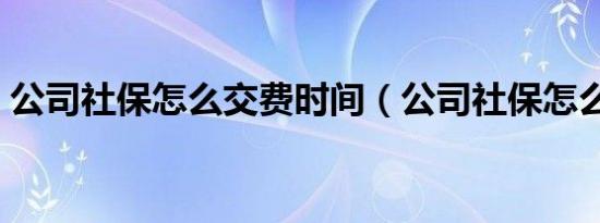 公司社保怎么交费时间（公司社保怎么交费）