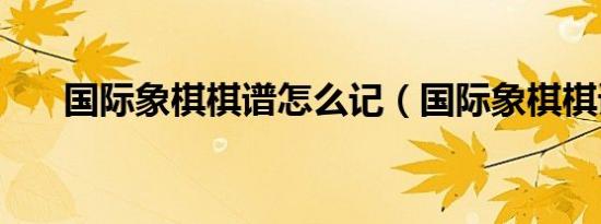 国际象棋棋谱怎么记（国际象棋棋谱）