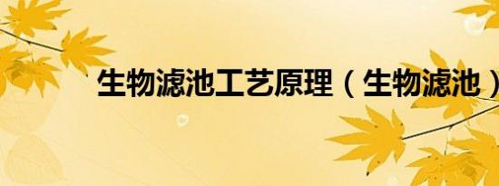 生物滤池工艺原理（生物滤池）