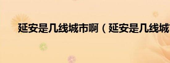 延安是几线城市啊（延安是几线城市）