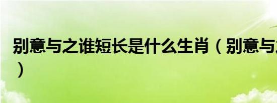 别意与之谁短长是什么生肖（别意与之谁短长）