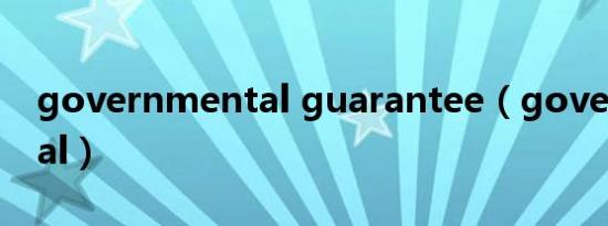 governmental guarantee（governmental）