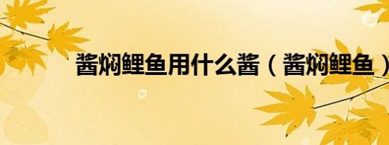 酱焖鲤鱼用什么酱（酱焖鲤鱼）