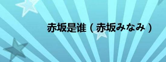 赤坂是谁（赤坂みなみ）